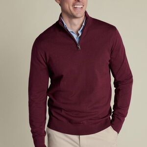 St. John's Bay Burgandy Quarter-Zip Sweater